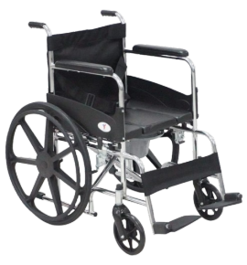 KW 609U CH - WHEELCHAIR COMMODE (U-CUT) WITH ALLOY WHEELS