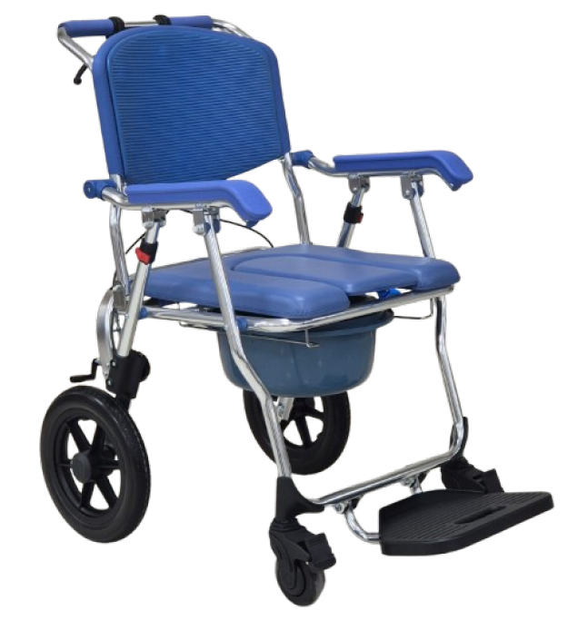 KW 690 (LB) - COMMODE WHEELCHAIR ALUMINIUM WITH ATTENDER BRAKES