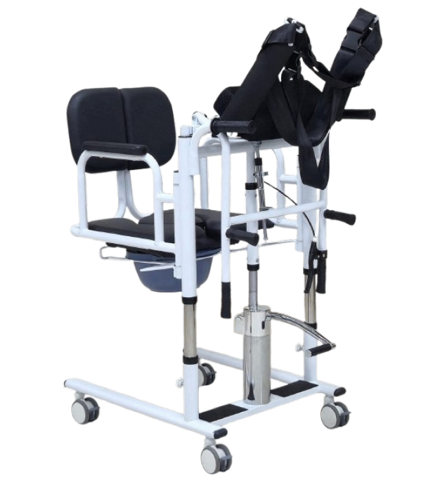 KW 77603 - TRANSFER WHEELCHAIR WITH HYDRAULIC HEIGHT ADJUSTMENT WITH PATIENT LIFTER