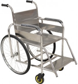 KW 431 (SS) - WHEELCHAIR NON-FOLDING STAINLESS STEEL