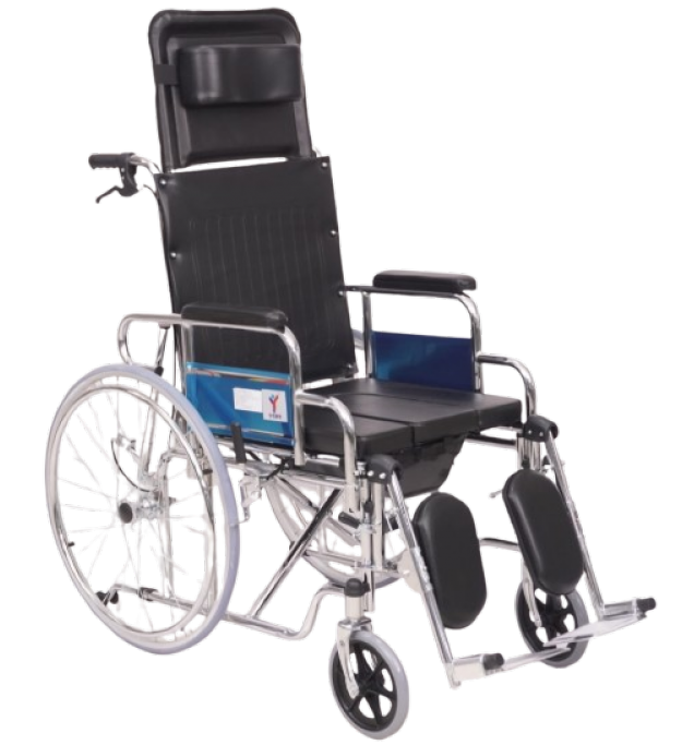 KW 609GCU - WHEELCHAIR RECLINING COMMODE (U-CUT)